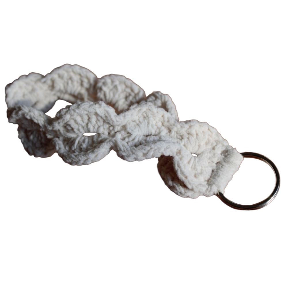 Handmade Cream Crochet Keychain